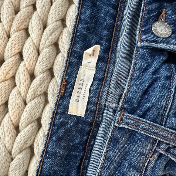 Harper Heritage Denim Mini Skirt Blue Raw Hem Short - Picture 4 of 6